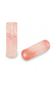 Tube natural stone bead 13x4mm Rose pink